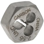 VALUE COLLECTION Hex Rethreading Die: #2-56, Right Hand, Carbon Steel 365-0059