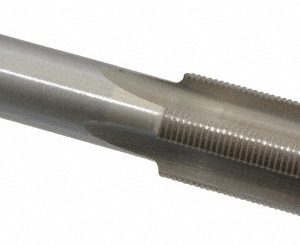 VALUE COLLECTION Straight Flute Tap: M18x1 Metric Fine, 4 Flute, Bottoming Chamfer, 6H Class of Fit, High-Speed Steel, Bright/Uncoated Finish JY9036765