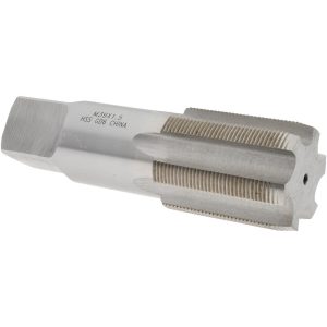VALUE COLLECTION Straight Flute Tap: M39x1.5 Metric Fine, 6 Flute, Plug Chamfer, 6H Class of Fit, High-Speed Steel, Bright/Uncoated Finish JY9037516