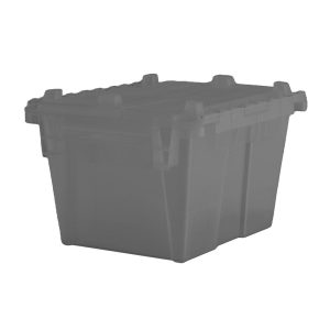 ORBIS Polyethylene Attached-Lid Storage Tote: 70 lb Capacity FP03 GREY