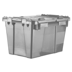 ORBIS Polyethylene Attached-Lid Storage Tote: 70 lb Capacity FP06 GREY