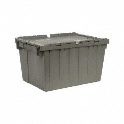 QUANTUM STORAGE Polyethylene Attached-Lid Storage Tote: 60 lb Capacity QDC2115-12