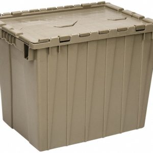 QUANTUM STORAGE Polyethylene Attached-Lid Storage Tote: 70 lb Capacity QDC2115-17