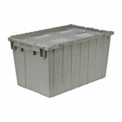 QUANTUM STORAGE Polyethylene Attached-Lid Storage Tote: 90 lb Capacity QDC2515-14