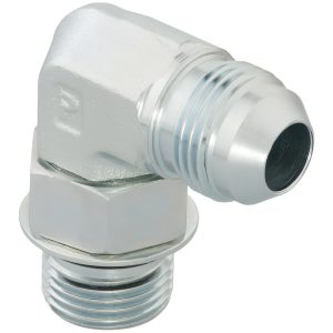 PARKER Steel Flared Tube 90 Deg Straight Thread Elbow: 1/4" OD, 37 deg Flared Angle 4-6 C5OX-S