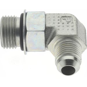 PARKER Steel Flared Tube 90 Deg Straight Thread Elbow: 3/8" OD, 37 deg Flared Angle 6-8 C5OX-S