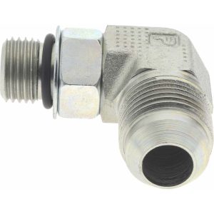 PARKER Steel Flared Tube 90 Deg Straight Thread Elbow: 1/2" OD, 37 deg Flared Angle 8-6 C5OX-S