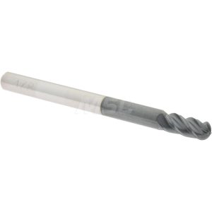 ACCUPRO Ball End Mill: 0.125" Dia, 0.25" LOC, 4 Flute, Solid Carbide 09137878