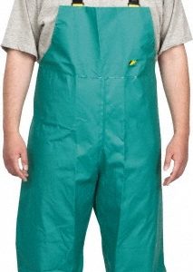 ONGUARD Non-Disposable Rain & Chemical-Resistant Bib Overalls: Size 3X-Large, Green, Nylon, PVC & Spunbond 71050.3XL