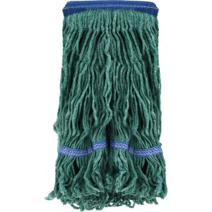 PRO-SOURCE Wet Mop Loop: Clamp Jaw, Large, Green Mop, Blended Fiber 09246265