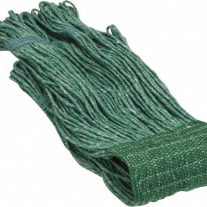 PRO-SOURCE Wet Mop Loop: Clamp Jaw, Medium, Green Mop, Blended Fiber 09246455