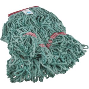 PRO-SOURCE Wet Mop Loop: Clamp Jaw, X-Large, Green Mop, Blended Fiber 09246471