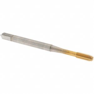 OSG Thread Forming Tap: #5-40 UNC, Modified Bottoming Chamfer, High-Speed Steel-CO, Titanium Nitride Finish 1400107805