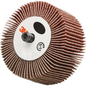 3M Mounted Flap Wheel: 1-1/2" Dia, 1/2" Face Width, 60 Grit, Aluminum Oxide 7100171771