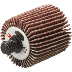 3M Mounted Flap Wheel: 1" Face Width, 120 Grit, Aluminum Oxide 7100178032