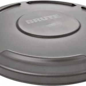 RUBBERMAID Trash Can & Recycling Container Lid: Round, For 10 gal Trash Can FG260900GRAY