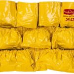 RUBBERMAID UNTOUCHABLE Square Trash Can, 23 gal, Yellow FG264200YEL