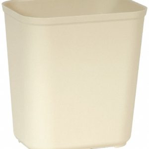 RUBBERMAID Fire Resistant Wastebasket, 28 qt, Beige FG254300BEIG
