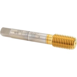 BALAX Thread Forming Tap: M16x2 Metric, 6H Class of Fit, Bottoming Chamfer, High-Speed Steel, Titanium Nitride Finish 19274-00T
