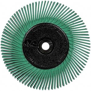 3M Radial Bristle Brush: Plain Arbor Connection, 1" Arbor Hole 7100138347