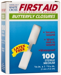 MEDIQUE 100 Qty 1 Pack Butterfly Self-Adhesive Bandage 60233