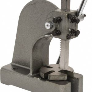VALUE COLLECTION Arbor Press: 3/4" Ram, 3-1/4" Throat Depth, 1/2 Ton Pressure, 7-1/2" Stroke, 4-1/2" Max Work Height 805-10050