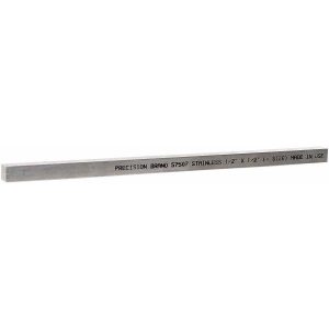 PRECISION BRAND Key Stock: 1/2" High, 1/2" Wide, 12" Long, Stainless Steel, Plain Finish 57507