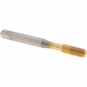 OSG Thread Forming Tap: 1/4-28 UNF, Modified Bottoming Chamfer, Cobalt, TiN Finish 1400128305
