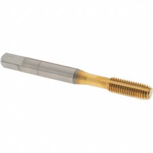 OSG Thread Forming Tap: 1/4-28 UNF, Modified Bottoming Chamfer, Cobalt, TiN Finish 1400128705