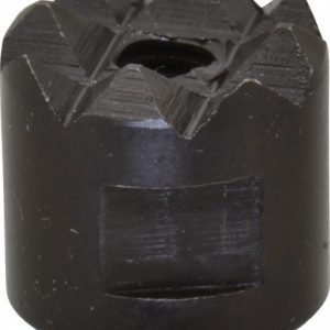 FAIRLANE 10-32 Thread, 1/2" Diam, 1/2" High, Threaded, Coarse Tooth Grade Diamond Serration Tooth Pattern, High Speed Steel, Round Positioning Gripper HS-51