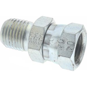 EATON Industrial Pipe Adapter: 1/4-18 Female Thread, 1/4-18 Male Thread, MNPT x FNPSM 2045-4-4S