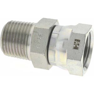 EATON Industrial Pipe Adapter: 1/2-14 Female Thread, 1/2-14 Male Thread, MNPT x FNPSM 2045-8-8S