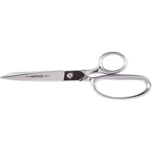 HERITAGE CUTLERY Scissors & Shears: 8-1/2" OAL, 3-1/2" LOC, Chrome-Plated Blades 108LR