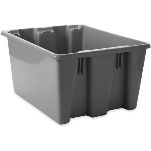 RUBBERMAID Polyethylene Storage Tote: 100 lb Capacity FG172100GRAY