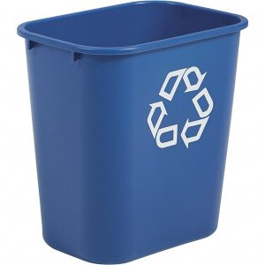 RUBBERMAID Wastebasket Recycling, Medium 28 qt / 7 gal, Deskside Trash/Garbage Container/Bin, Blue FG295673BLUE