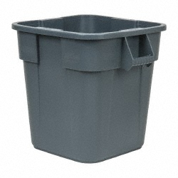RUBBERMAID Rubbermaid Commercial Square BRUTE 28-Gallon Trash Can without Lid, Gray FG352600GRAY