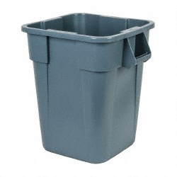 RUBBERMAID Rubbermaid Commercial LLDPE Square BRUTE 40-Gallon Trash Can without Lid, Gray FG353600GRAY