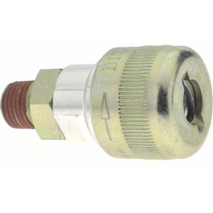 VALUE COLLECTION Pneumatic Hose Coupling: 1/4" Thread, 1-1/8" Body Dia, Schrader Twist-Lock Interchange 2342082511