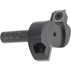 ONSRUD 2-1/2" Diam, 1/8" Max Depth, 1/2" Shank Diam, Indexable Spoilboard Surface Insert Cutter 91-102