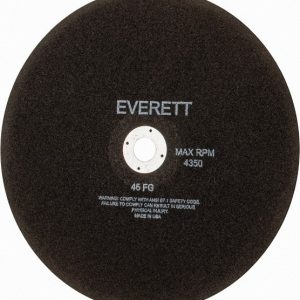 EVERETT Cut-Off Wheel: 14" Dia, 1/8" Thick, 1" Hole, Aluminum Oxide 45FG-14 DRY