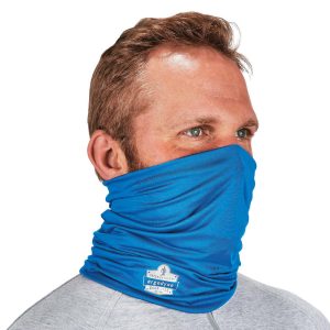 ERGODYNE Gaiter: Size Universal, Blue, Anti-Odor Treatment, Machine Washable, Moisture Wicking, Reflective Accents & Sun Protection ™ UPF 50+ 42129