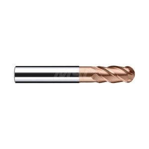 FRAISA Ball End Mill: 2.00 mm Dia, 4.00 mm LOC, 4 Flute, Solid Carbide H7490140