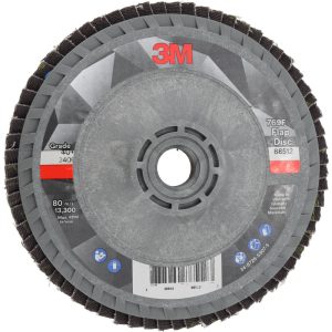 3M Flap Discs; Disc Diameter: 4-1/2 ; Center Hole Thread Size: 5/8-11 ; Flap Disc Type: Type 27 ; Grit: 40 ; Abrasive Material: Ceramic ; Attachment Type: Threaded Arbor Hole 7100242989