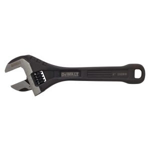 DEWALT Adjustable Wrenches; Overall Length (Inch): 8 ; Finish: Black ; Handle Type: Plain ; Measuring Scale: Yes ; Jaw Capacity (Inch): 1-1/4 ; Ratcheting: No DWHT80267