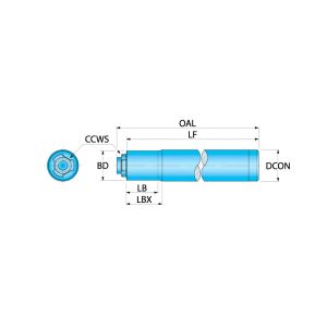 INGERSOLL CUTTING TOOLS Replaceable Tip Milling Shank: Series S*L*SA, 3/4" Cylindrical Shank 6343156