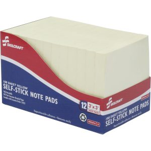 ABILITYONE Self-Stick Note: 100 Sheets, 3 x 3" Sheet 7530011167867