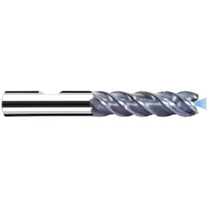 FRAISA Corner Radius End Mill: 3/8" Dia, 1-1/8" LOC, 0.0080" Radius, 4 Flute, Solid Carbide P98211432