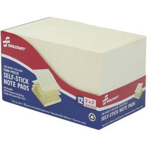 ABILITYONE Self-Stick Note: 100 Sheets, 3 x 3" Sheet 7530013526616