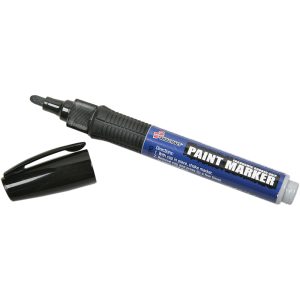 ABILITYONE Paint Marker: Oil Based, Medium Point, Erogomic Rubber Grip, Black, 6/Set 7520015889099