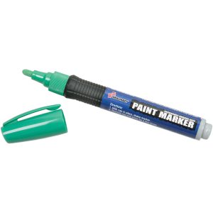 ABILITYONE Paint Marker: Oil Based, Medium Point, Erogomic Rubber Grip, Green, 6/Set 7520015889101